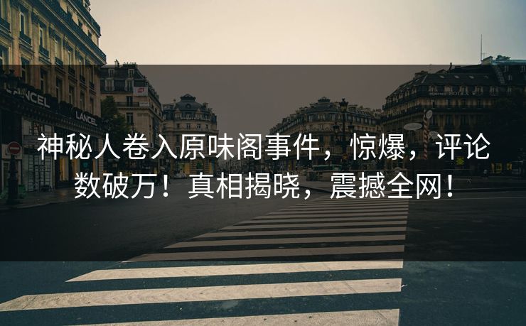神秘人卷入原味阁事件，惊爆，评论数破万！真相揭晓，震撼全网！