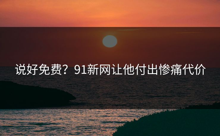 说好免费？91新网让他付出惨痛代价
