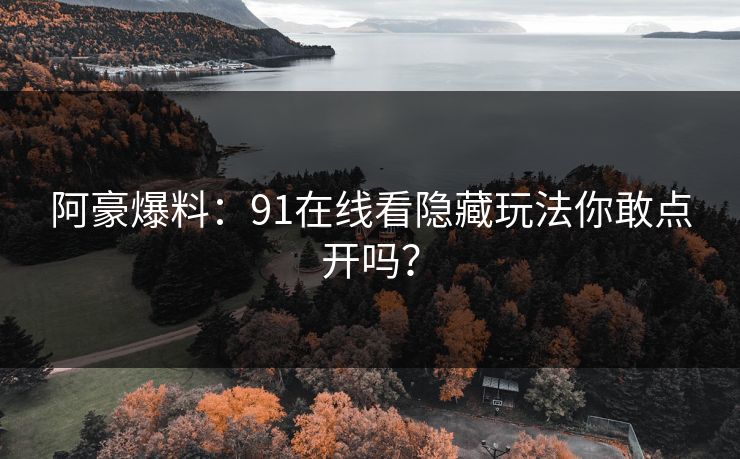 阿豪爆料：91在线看隐藏玩法你敢点开吗？
