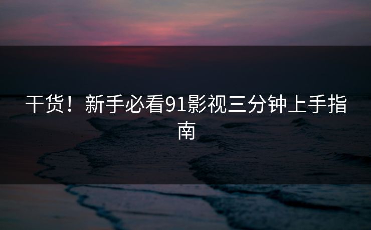 干货！新手必看91影视三分钟上手指南