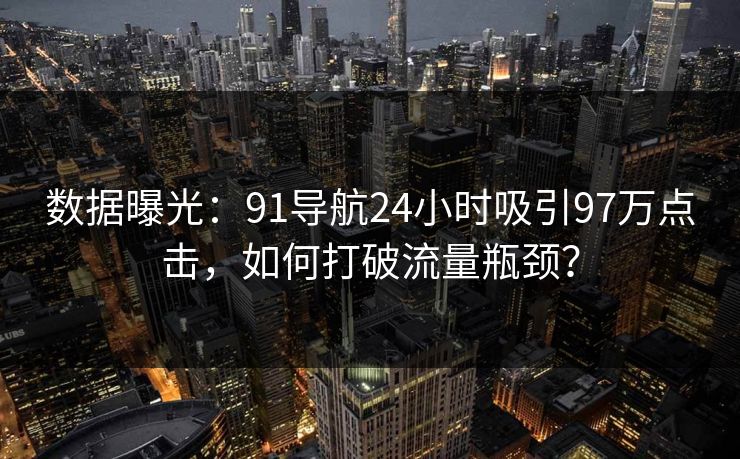 数据曝光：91导航24小时吸引97万点击，如何打破流量瓶颈？