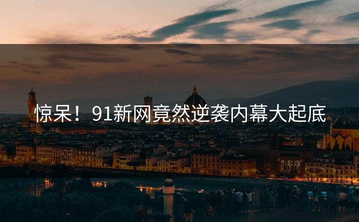 惊呆！91新网竟然逆袭内幕大起底