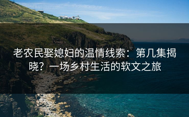 老农民娶媳妇的温情线索：第几集揭晓？一场乡村生活的软文之旅