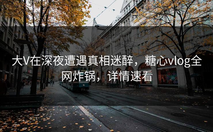 大V在深夜遭遇真相迷醉，糖心vlog全网炸锅，详情速看