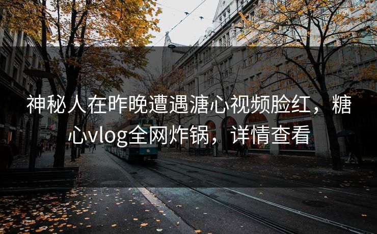 神秘人在昨晚遭遇溏心视频脸红，糖心vlog全网炸锅，详情查看
